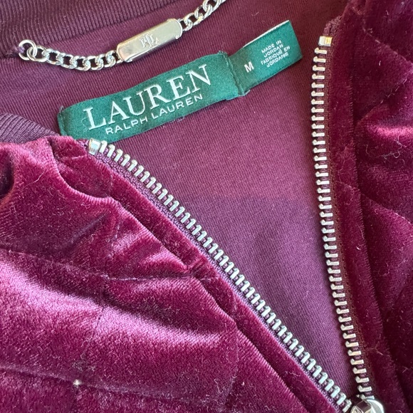 Ralph Lauren Velvet Quilted Bomber Jacket - Picture 2 of 3